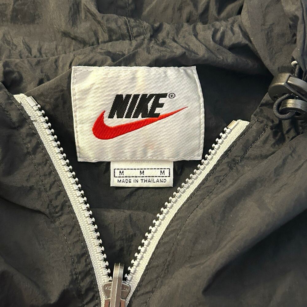 Vintage 90s Nike Reversible Windbreaker Jacket Men’s M Black Gray Anorak
